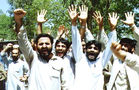 A group of Jehadis who attacked RAWA rally in Islamabad, April 28,1994