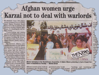 Reflection of RAWA demonstration in The News